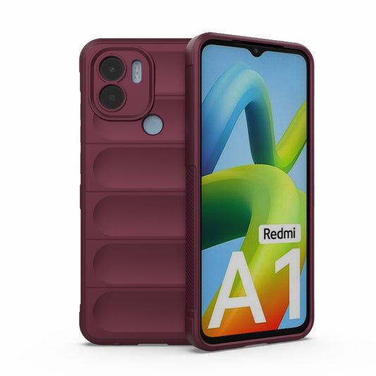 For Xiaomi Redmi A1+ 4G Global Magic Shield TPU + Flannel Phone Case(Wine Red) - Xiaomi Cases by buy2fix | Online Shopping UK | buy2fix