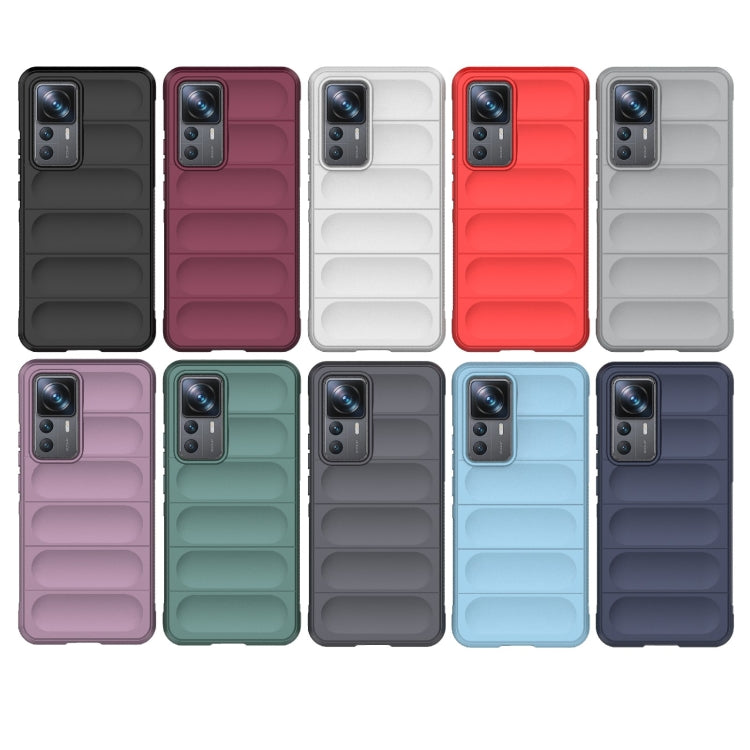 For Xiaomi 12T Pro Magic Shield TPU + Flannel Phone Case(Dark Grey) - Xiaomi Cases by buy2fix | Online Shopping UK | buy2fix