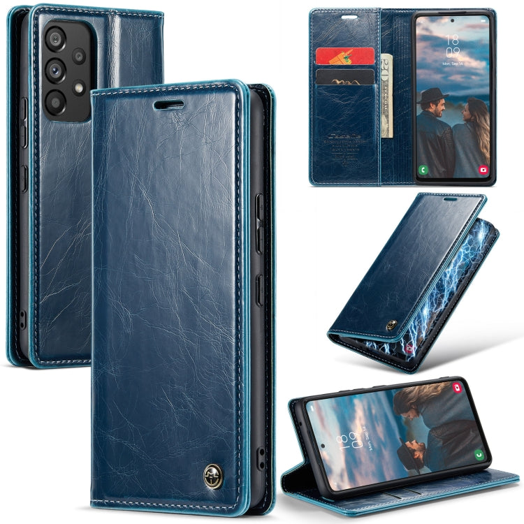 For Samsung Galaxy A53 CaseMe 003 Crazy Horse Texture Leather Phone Case(Blue) - Galaxy Phone Cases by CaseMe | Online Shopping UK | buy2fix