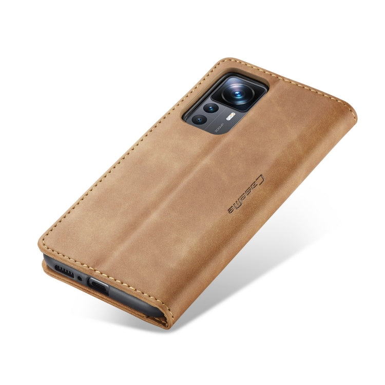 For Xiaomi 12T / 12T Pro CaseMe 013 Multifunctional Horizontal Flip Leather Phone Case(Brown) - Xiaomi Cases by CaseMe | Online Shopping UK | buy2fix