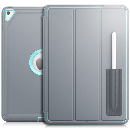 For iPad 10.2 2021 / 2020 / 2019 / Air 10.5 2019 3-Fold Amor Shockproof Smart Tablet Case(Grey Light Blue) - iPad 10.2 Cases by buy2fix | Online Shopping UK | buy2fix