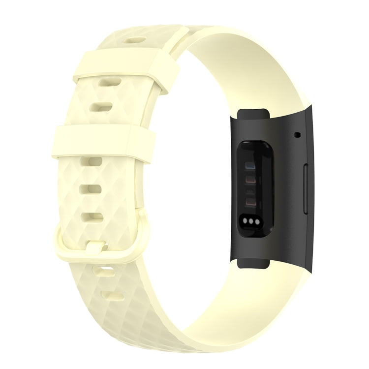 Color Buckle TPU Wrist Strap Watch Band for Fitbit Charge 4 / Charge 3 / Charge 3 SE, Size: S(Light Yellow) - Watch Bands by buy2fix | Online Shopping UK | buy2fix