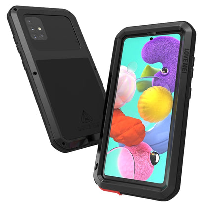 For Galaxy A51 LOVE MEI Metal Shockproof Waterproof Dustproof Protective Case(Black) - Galaxy Phone Cases by LOVE MEI | Online Shopping UK | buy2fix