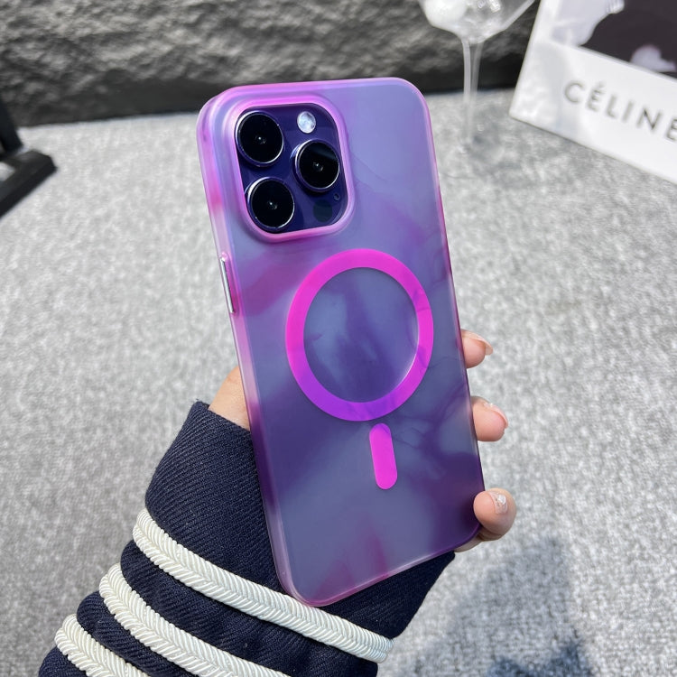 For iPhone 12 Pro Max MagSafe Magnetic Watercolor TPU Phone Case(Purple) - iPhone 12 Pro Max Cases by buy2fix | Online Shopping UK | buy2fix