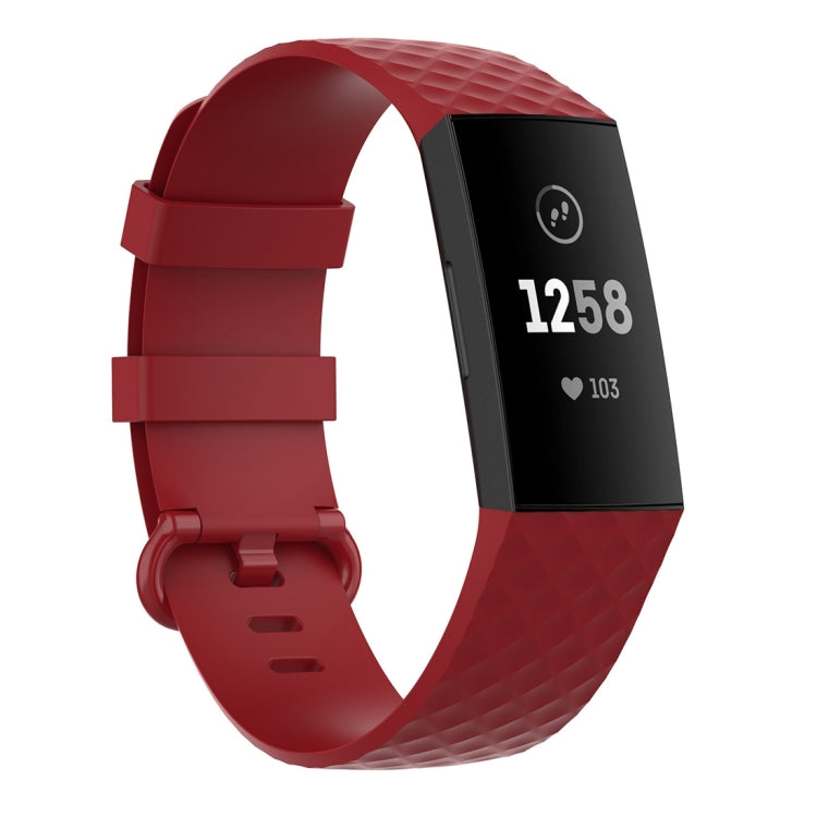 18mm Silver Color Buckle TPU Wrist Strap Watch Band for Fitbit Charge 4 / Charge 3 / Charge 3 SE, Size: S(Red) - Watch Bands by buy2fix | Online Shopping UK | buy2fix