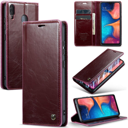 For Samsung Galaxy A20／A30／M10S CaseMe 003 Crazy Horse Texture Leather Phone Case(Wine Red) - Galaxy Phone Cases by CaseMe | Online Shopping UK | buy2fix