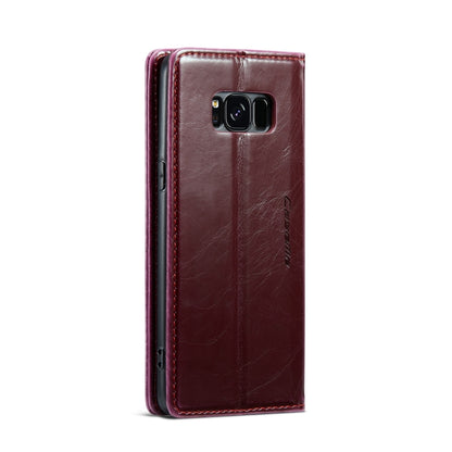 For Samsung Galaxy S8 CaseMe 003 Crazy Horse Texture Leather Phone Case(Wine Red) - Galaxy Phone Cases by CaseMe | Online Shopping UK | buy2fix