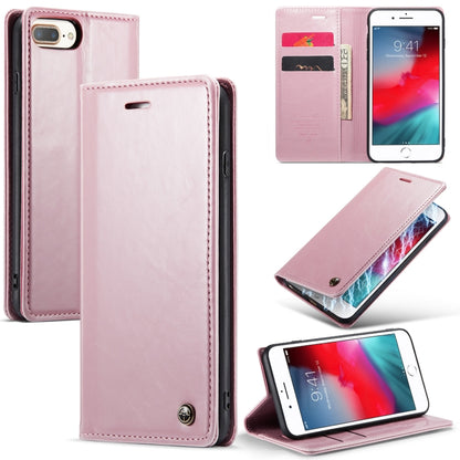 For iPhone 6 Plus/7 Plus/8 Plus CaseMe 003 Crazy Horse Texture Leather Phone Case(Rose Gold) - More iPhone Cases by CaseMe | Online Shopping UK | buy2fix