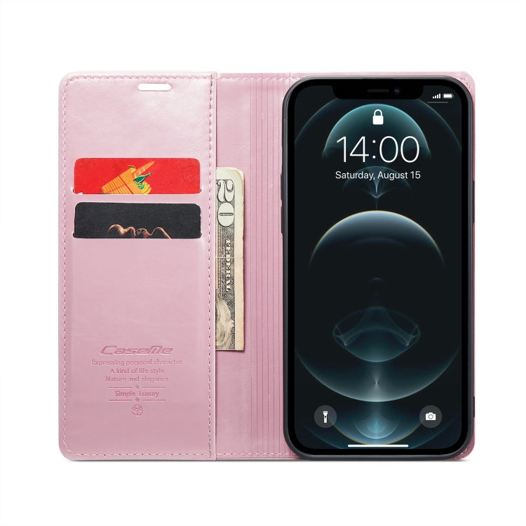 For iPhone 12 Pro CaseMe 003 Crazy Horse Texture Leather Phone Case(Rose Gold) - iPhone 12 / 12 Pro Cases by CaseMe | Online Shopping UK | buy2fix