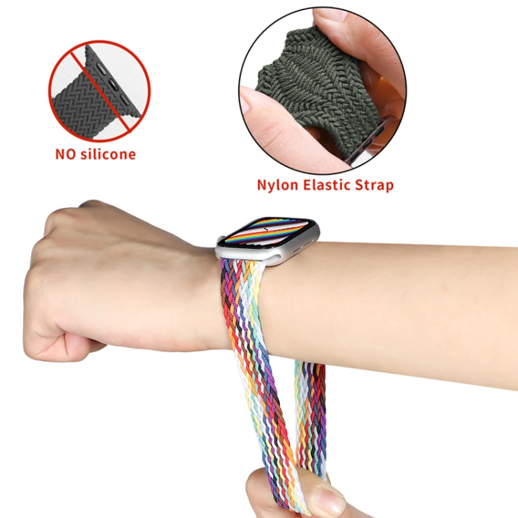 Nylon Single-turn Braided Watch Band For Apple Watch Ultra 49mm / Series 8&7 45mm / SE 2&6&SE&5&4 44mm / 3&2&1 42mm, Length:135mm(Starry Black) - Watch Bands by buy2fix | Online Shopping UK | buy2fix