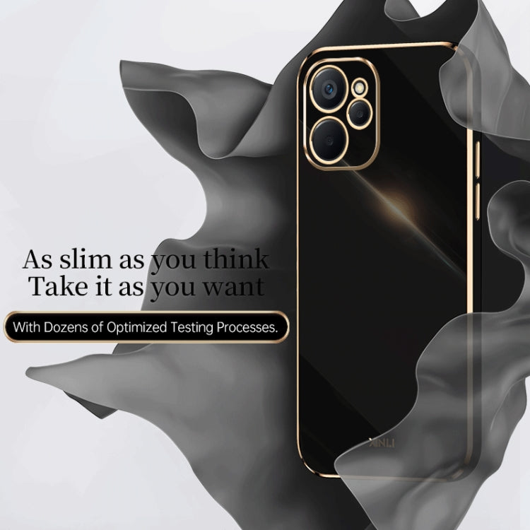 For Realme 9i 5G XINLI Straight 6D Plating Gold Edge TPU Phone Case(Black) - Realme Cases by buy2fix | Online Shopping UK | buy2fix