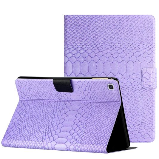 For Samsung Galaxy Tab A7 10.4 2020 Solid Color Crocodile Texture Leather Smart Tablet Case(Purple) - Other Galaxy Tab PC by buy2fix | Online Shopping UK | buy2fix