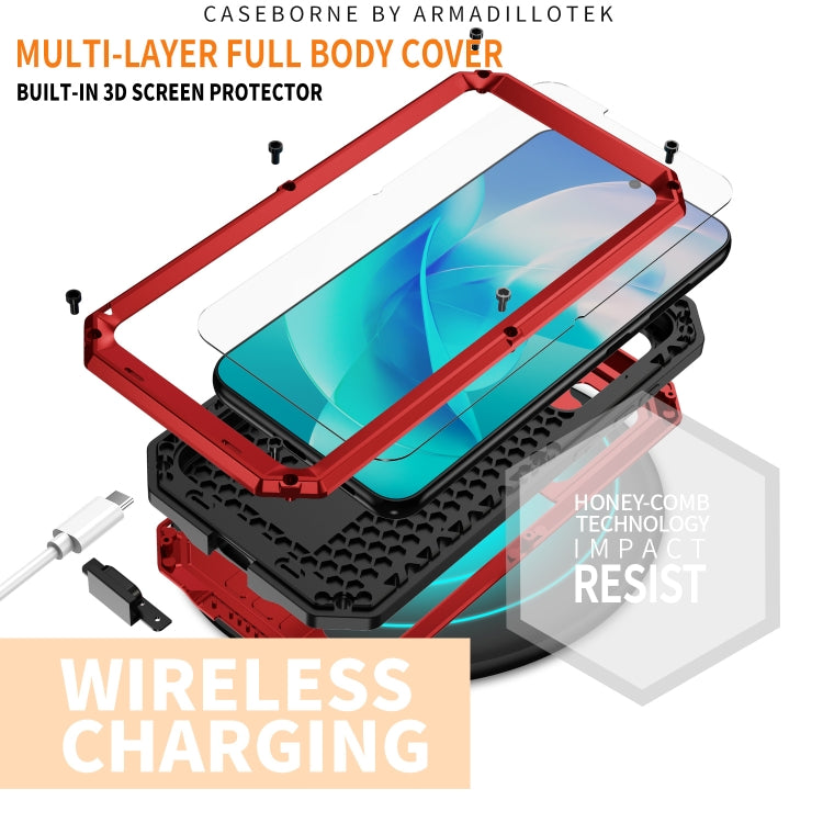 For Samsung Galaxy S23 5G R-JUST Sliding Camera Design Life Waterproof Dustproof Shockproof Phone Case(Red) - Galaxy S23 5G Cases by R-JUST | Online Shopping UK | buy2fix