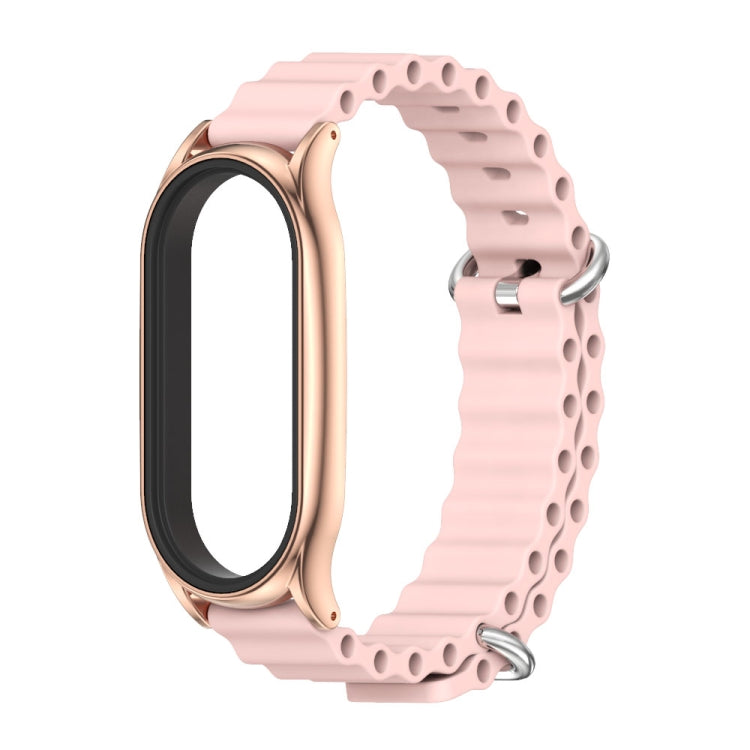 For Xiaomi Mi Band 7 / 7 NFC MIJOBS PLUS Marine Silicone Breathable Watch Band(Pink Rose Gold) - Watch Bands by MIJOBS | Online Shopping UK | buy2fix