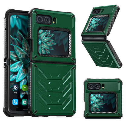 For Motorola Razr 2022 All-inclusive Shockproof Folding Phone Case(Army Green) - Motorola Cases by buy2fix | Online Shopping UK | buy2fix