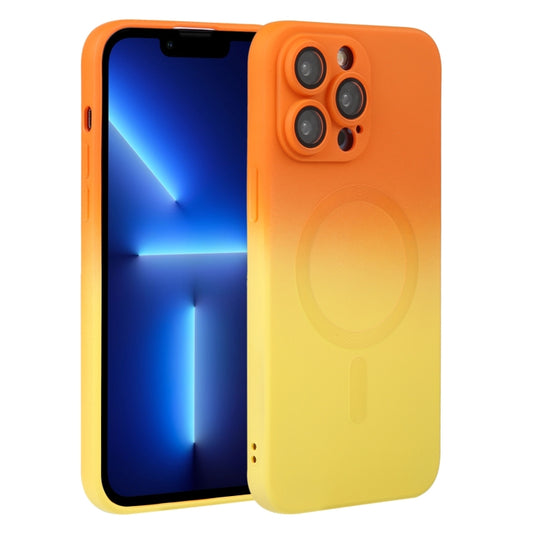 For iPhone 13 Pro Liquid TPU Silicone Gradient MagSafe Phone Case(Orange Yellow) - iPhone 13 Pro Cases by buy2fix | Online Shopping UK | buy2fix