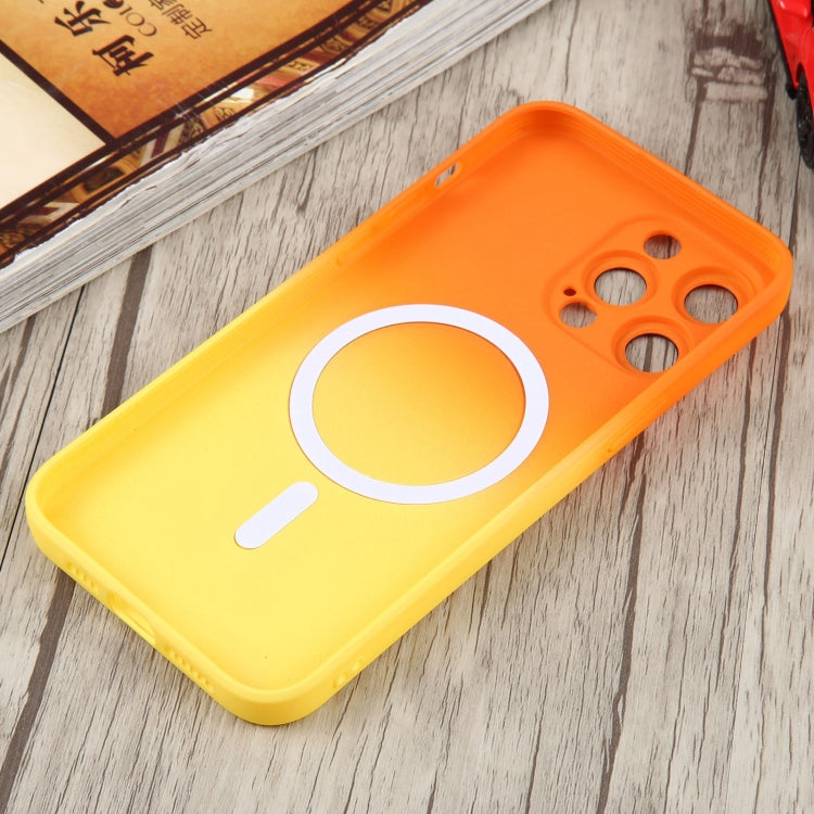 For iPhone 13 Pro Max Liquid TPU Silicone Gradient MagSafe Phone Case(Orange Yellow) - iPhone 13 Pro Max Cases by buy2fix | Online Shopping UK | buy2fix