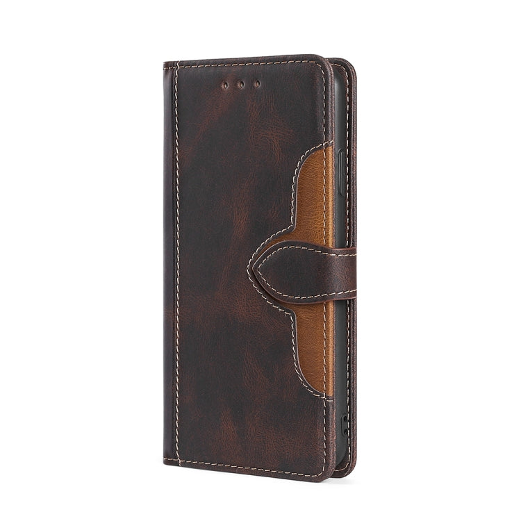 For OnePlus 11 Skin Feel Magnetic Buckle Leather Phone Case(Brown) - OnePlus Cases by buy2fix | Online Shopping UK | buy2fix