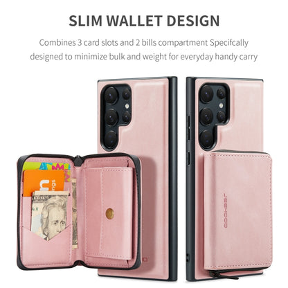 For Samsung Galaxy S24 Ultra 5G JEEHOOD Magnetic Zipper Horizontal Flip Leather Phone Case(Pink) - Galaxy S24 Ultra 5G Cases by JEEHOOD | Online Shopping UK | buy2fix