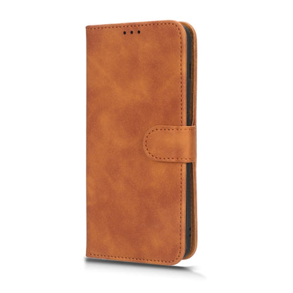 For OnePlus 11 Skin Feel Magnetic Flip Leather Phone Case(Brown) - OnePlus Cases by buy2fix | Online Shopping UK | buy2fix