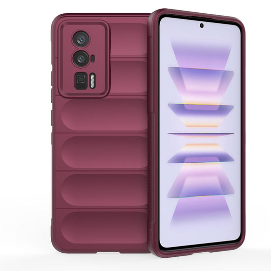 For Xiaomi Redmi K60 Pro Magic Shield TPU + Flannel Phone Case(Wine Red) - Xiaomi Cases by buy2fix | Online Shopping UK | buy2fix