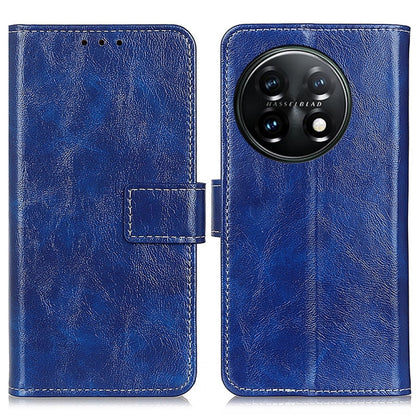 For OnePlus 11 5G Retro Crazy Horse Texture Leather Phone Case(Blue) - OnePlus Cases by buy2fix | Online Shopping UK | buy2fix