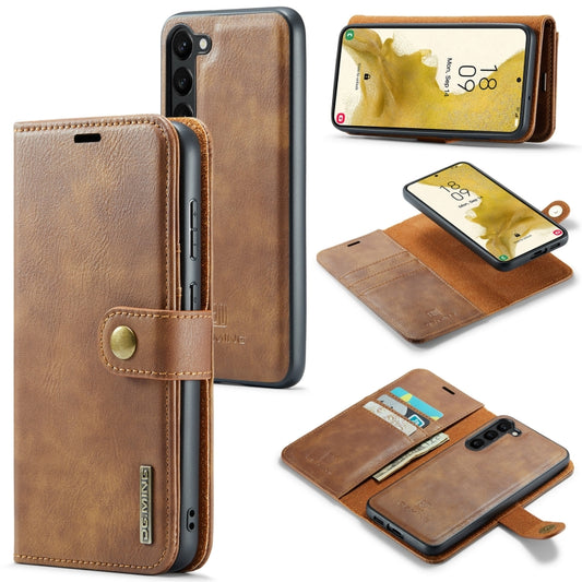 For Samsung Galaxy S23+ 5G DG.MING Crazy Horse Texture Detachable Magnetic Leather Case(Brown) - Galaxy S23+ 5G Cases by DG.MING | Online Shopping UK | buy2fix