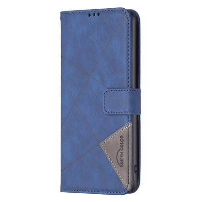 For Xiaomi Redmi K70 / K70 Pro Magnetic Buckle Rhombus Texture Leather Phone Case(Blue) - K70 Pro Cases by buy2fix | Online Shopping UK | buy2fix