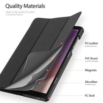 For Lenovo Tab M8 4th Gen DUX DUCIS Domo Series Magnetic Flip Leather Tablet Case(Black) - Lenovo by DUX DUCIS | Online Shopping UK | buy2fix