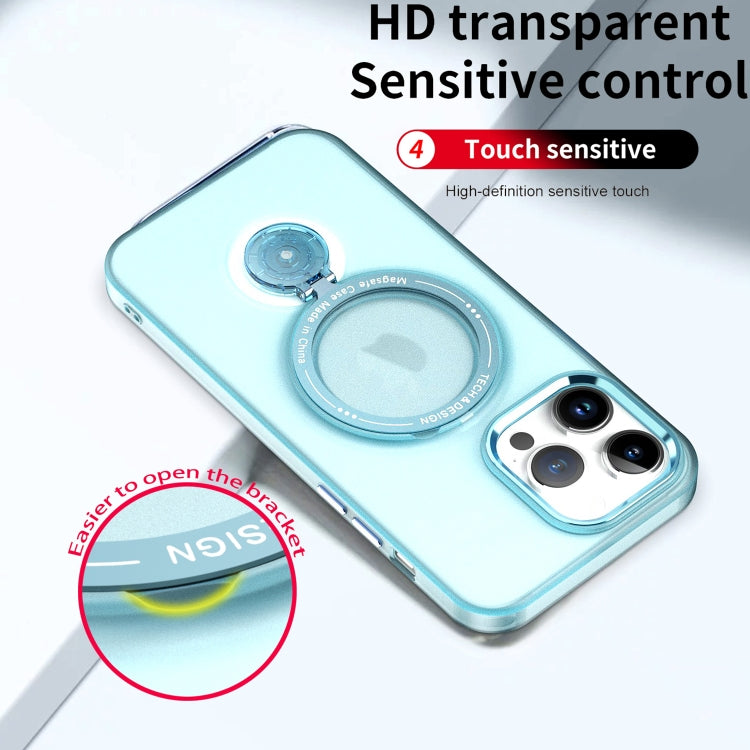 For iPhone 13 Pro 360 Degree Rotation Holder MagSafe Magnetic Phone Case(Light Blue) - iPhone 13 Pro Cases by buy2fix | Online Shopping UK | buy2fix