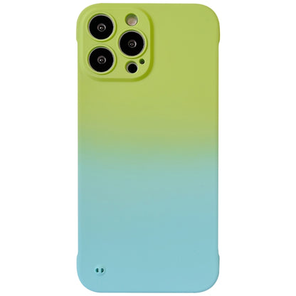 For iPhone XS / X Frameless Skin Feel Gradient Phone Case(Green + Light Blue) - More iPhone Cases by buy2fix | Online Shopping UK | buy2fix