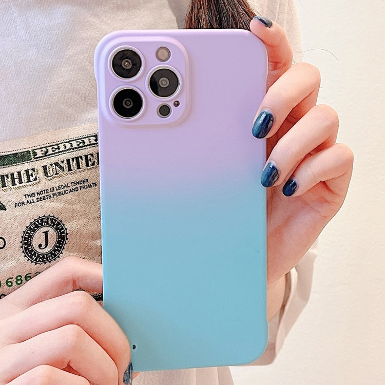 For iPhone XR Frameless Skin Feel Gradient Phone Case(Light Purple + Light Blue) - More iPhone Cases by buy2fix | Online Shopping UK | buy2fix