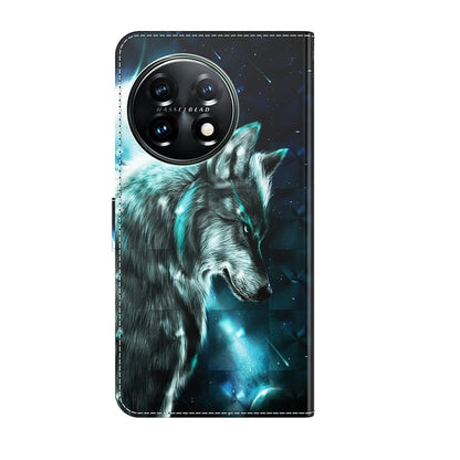 For OnePlus 11 3D Painting Pattern TPU + PU Leather Phone Case(Wolf) - OnePlus Cases by buy2fix | Online Shopping UK | buy2fix