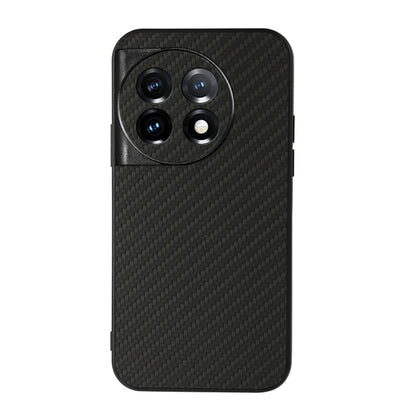 For OnePlus 11 5G Accurate Hole Carbon Fiber Texture PU Phone Case(Black) - OnePlus Cases by buy2fix | Online Shopping UK | buy2fix