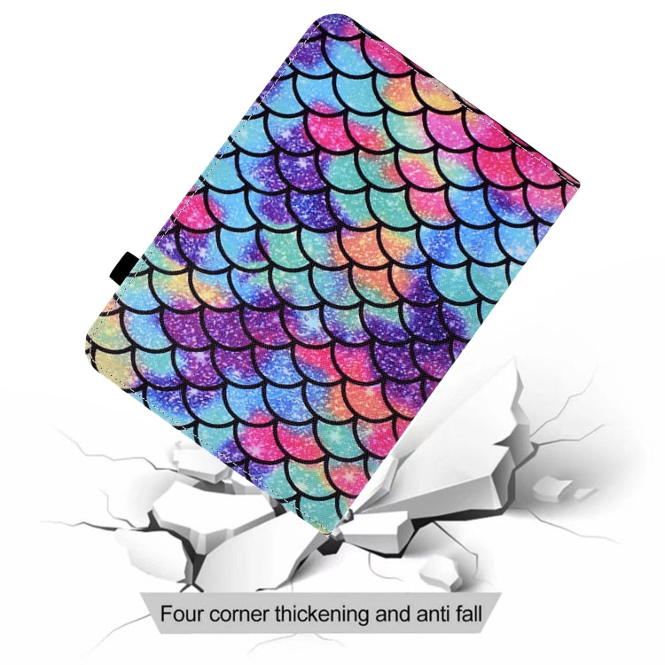 For Samsung Galaxy Tab S6 Lite P610 Colored Drawing Stitching Elastic Band Leather Smart Tablet Case(Wavy Pattern) - Tab S6 Lite P610 / P615 by buy2fix | Online Shopping UK | buy2fix