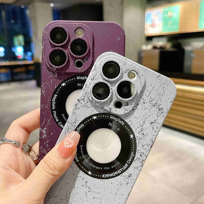 For iPhone 12 Pro Marble Pattern MagSafe PC Phone Case(Black) - iPhone 12 / 12 Pro Cases by buy2fix | Online Shopping UK | buy2fix