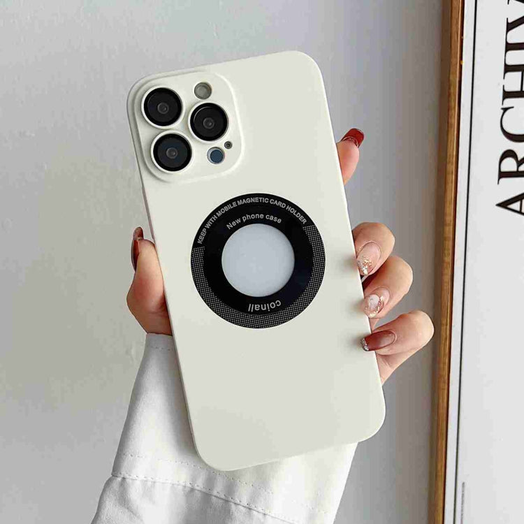 For iPhone 14 Pro Max Skin Feel CD Texture MagSafe Magnetic Phone Case(White) - iPhone 14 Pro Max Cases by buy2fix | Online Shopping UK | buy2fix
