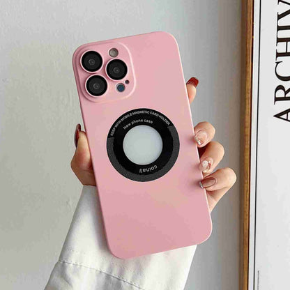 For iPhone 13 Skin Feel CD Texture MagSafe Magnetic Phone Case(Pink) - iPhone 13 Cases by buy2fix | Online Shopping UK | buy2fix