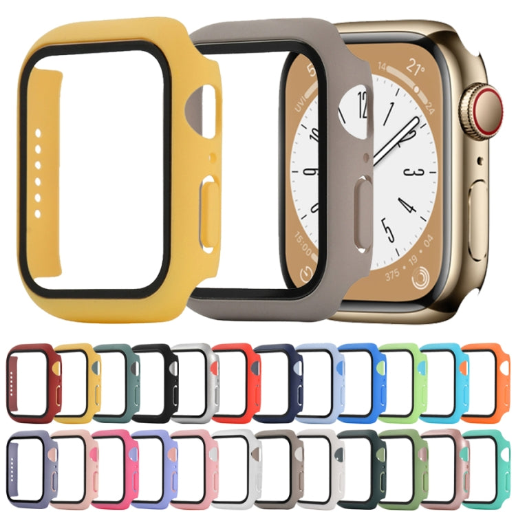 Shockproof PC+Tempered Glass Watch Protective Case For Apple Watch Series 8&7 45mm(Light Green) - Watch Cases by buy2fix | Online Shopping UK | buy2fix