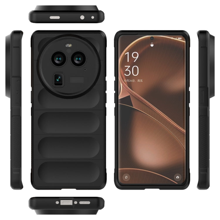 For OPPO Find X6 Pro 5G Magic Shield TPU + Flannel Phone Case(Grey) - OPPO Cases by buy2fix | Online Shopping UK | buy2fix