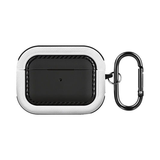 For AirPods Pro Leather Texture Earphone Protective Case(Black White) - For AirPods Pro by buy2fix | Online Shopping UK | buy2fix