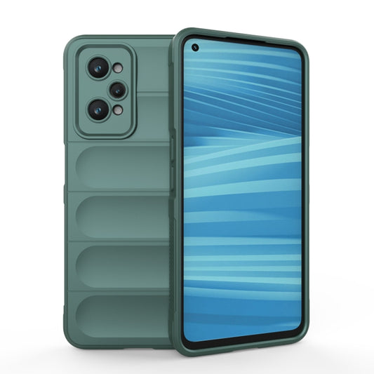 For Realme GT2 Magic Shield TPU + Flannel Phone Case(Dark Green) - Realme Cases by buy2fix | Online Shopping UK | buy2fix