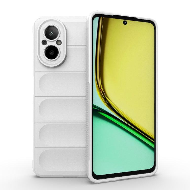 For Realme C67 4G Global Magic Shield TPU + Flannel Phone Case(White) - C67 Cases by buy2fix | Online Shopping UK | buy2fix