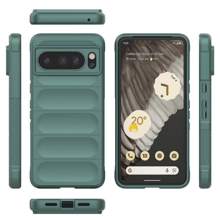 For Google Pixel 8 Pro 5G Magic Shield TPU + Flannel Phone Case(Grey) - Google Cases by buy2fix | Online Shopping UK | buy2fix