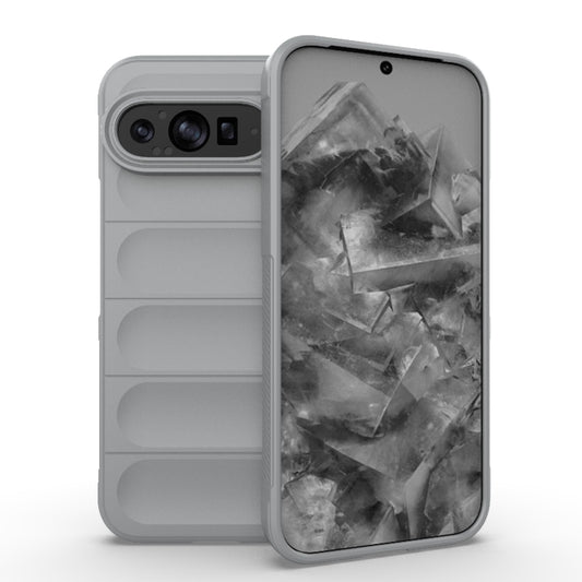 For Google Pixel 9 Pro XL 5G Magic Shield TPU + Flannel Phone Case(Grey) - Google Cases by buy2fix | Online Shopping UK | buy2fix