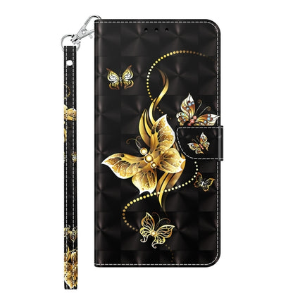 For Xiaomi Redmi Note 13 Pro+ 3D Painted Pattern Leather Phone Case(Golden Butterfly) - Note 13 Pro+ Cases by buy2fix | Online Shopping UK | buy2fix