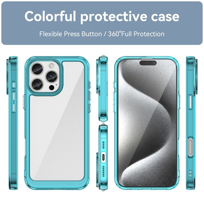 For iPhone 16 Pro Max Colorful Series Acrylic + TPU Phone Case(Transparent Blue) - iPhone 16 Pro Max Cases by buy2fix | Online Shopping UK | buy2fix