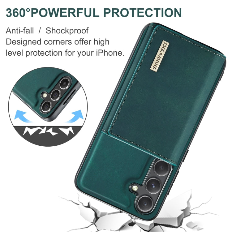 For Samsung Galaxy S24 5G DG.MING M1 Series 3-Fold Multi Card Wallet + Magnetic Phone Case(Green) - Galaxy S24 5G Cases by DG.MING | Online Shopping UK | buy2fix