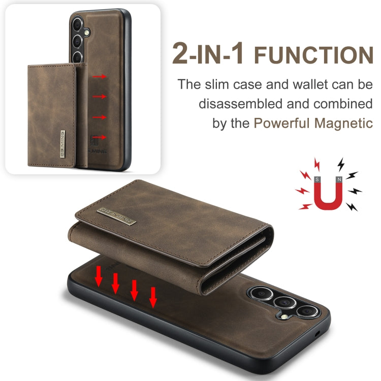 For Samsung Galaxy S24 5G DG.MING M1 Series 3-Fold Multi Card Wallet + Magnetic Phone Case(Coffee) - Galaxy S24 5G Cases by DG.MING | Online Shopping UK | buy2fix