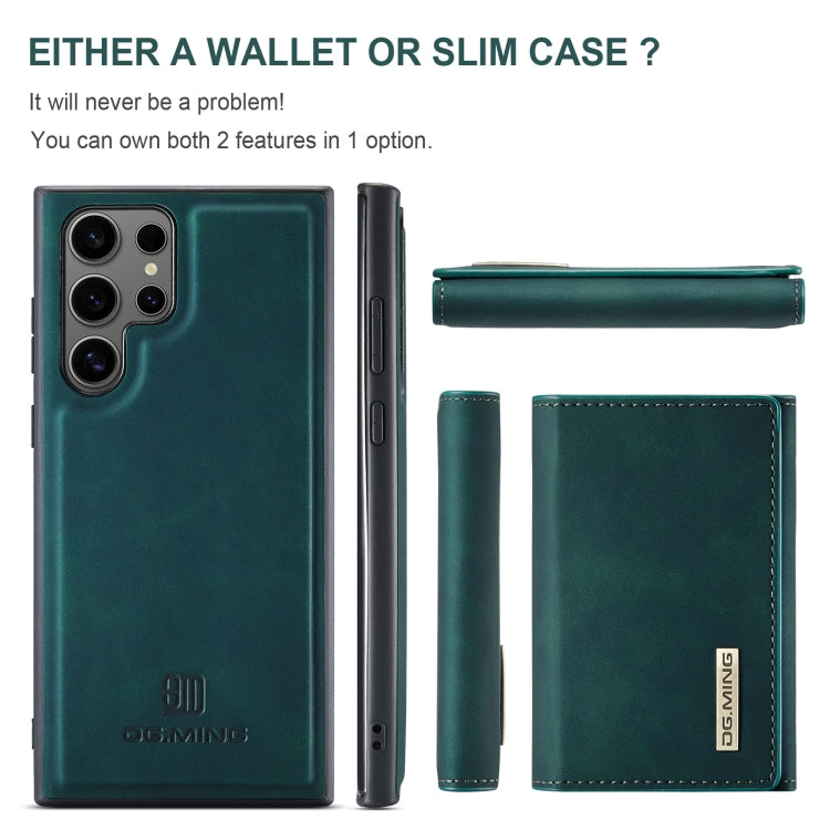 For Samsung Galaxy S24 Ultra 5G DG.MING M1 Series 3-Fold Multi Card Wallet + Magnetic Phone Case(Green) - Galaxy S24 Ultra 5G Cases by DG.MING | Online Shopping UK | buy2fix